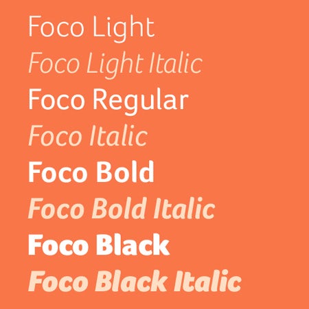 Варианты шрифтов Foco 1 Варианты шрифтов Foco