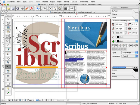 Интерфейс Scribus 1 Интерфейс Scribus