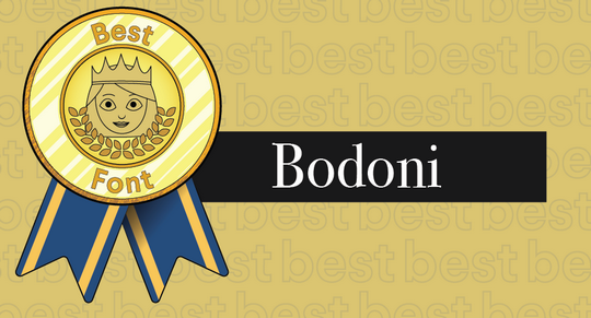 Иллюстрированная награда за лучшие шрифты в сочетании с гарнитурой Bodoni 1 Иллюстрированная награда за лучшие шрифты в сочетании с гарнитурой Bodoni