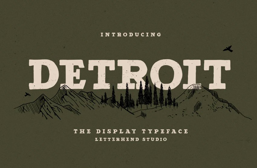 Detroit, семейство шрифтов с засечками 1 Detroit, семейство шрифтов с засечками
