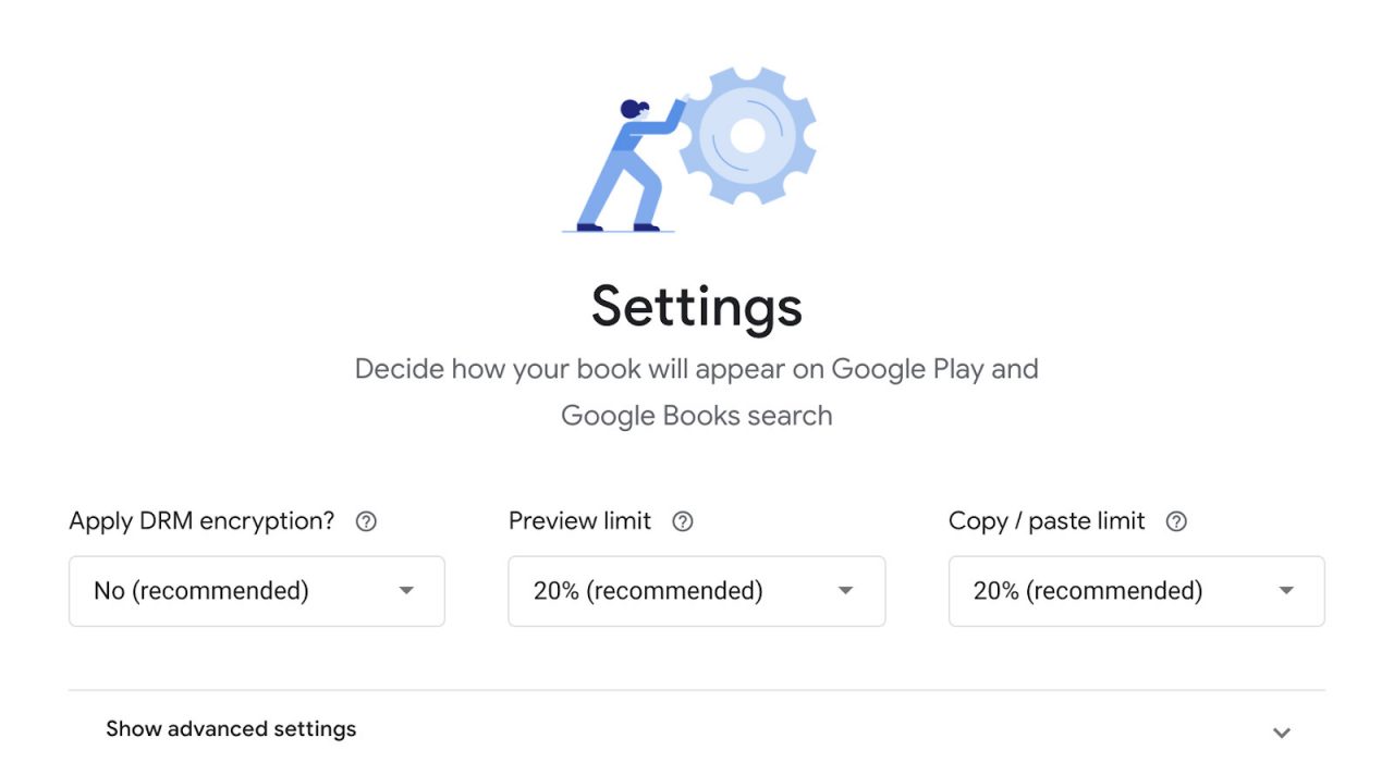 Настройки предварительного просмотра. Как опубликовать книгу в Google Play ? Настройки предварительного просмотра. Как опубликовать книгу в Google Play ?