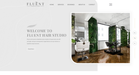 Веб-сайт Fluent Hair Studio Веб-сайт Fluent Hair Studio