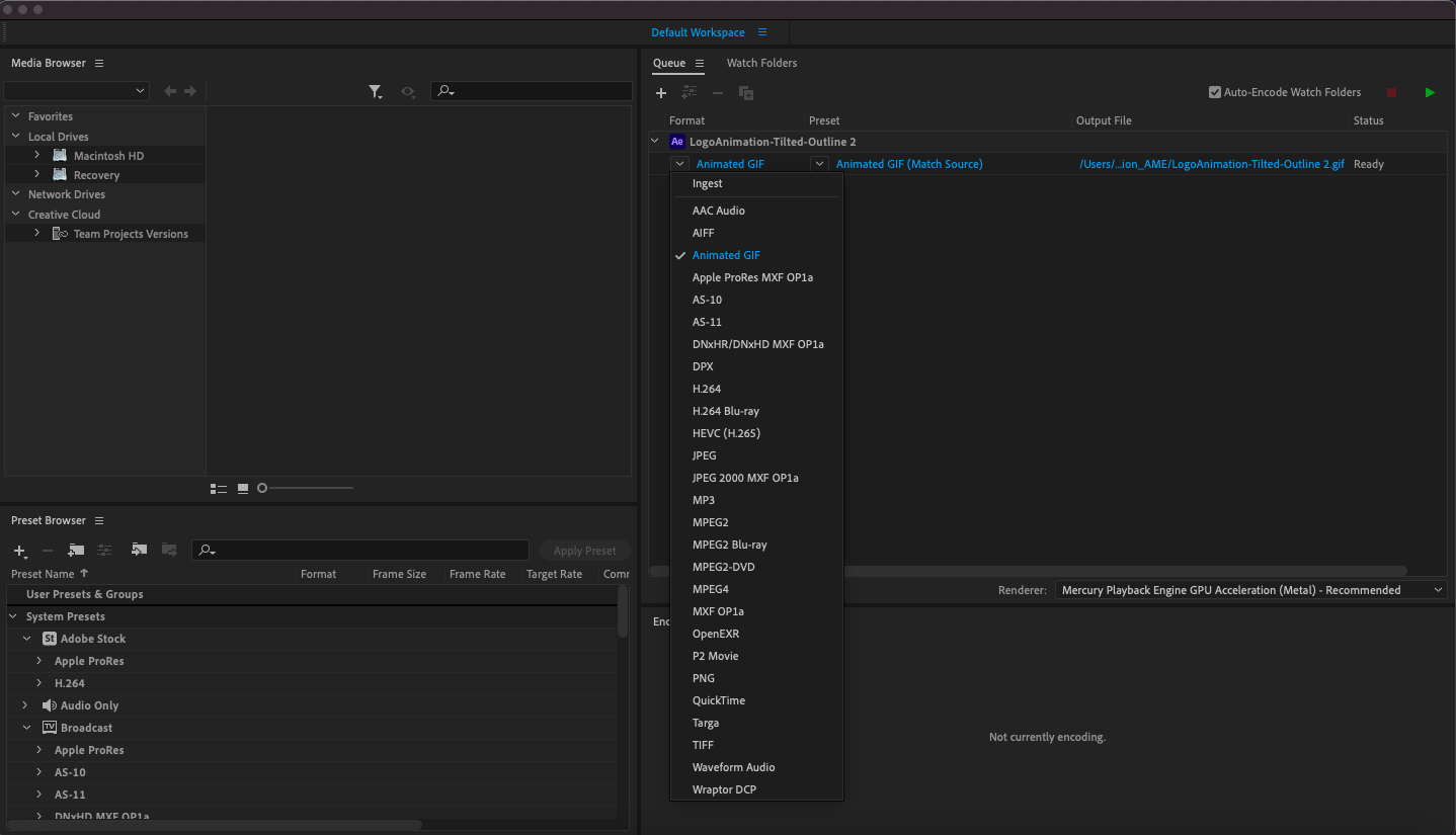 Adobe Media Encoder Adobe Media Encoder