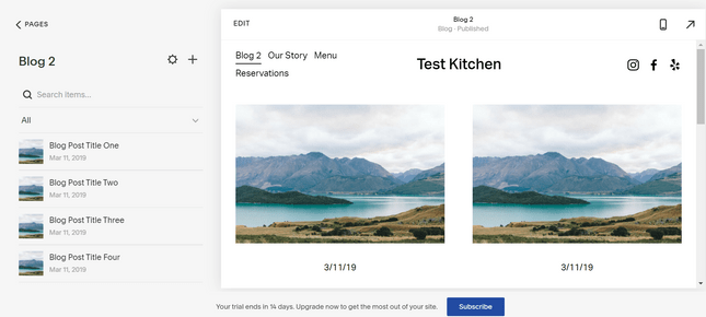 Приклади макетів блога Squarespace 1 Приклади макетів блогу Squarespace
