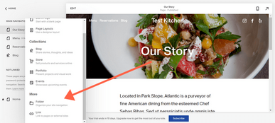 Додати підменю у Squarespace 1 Додати підменю