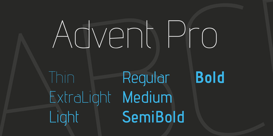 Advent Pro логотип шрифта 1 Advent Pro логотип шрифта