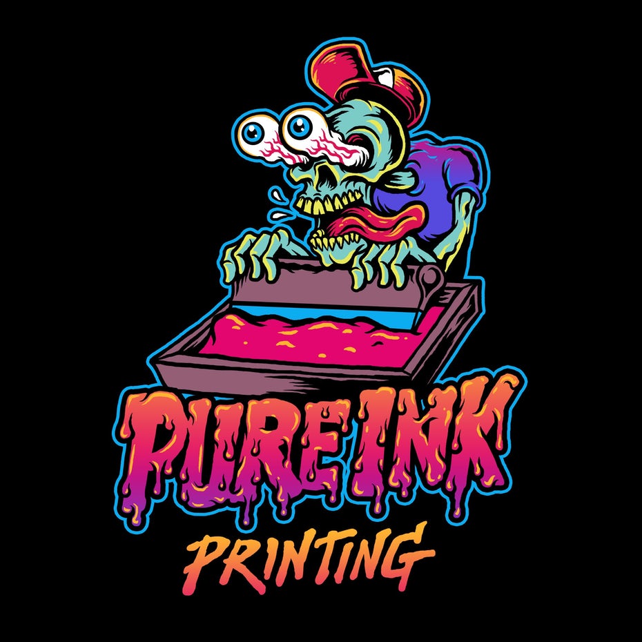 Дизайн логотипа Pure Ink Printing Дизайн логотипа Pure Ink Printing