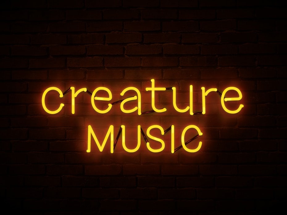 Пример цветовых трендов 2020: логотип Neon Creature Music 1 Пример цветовых трендов 2020: логотип Neon Creature Music