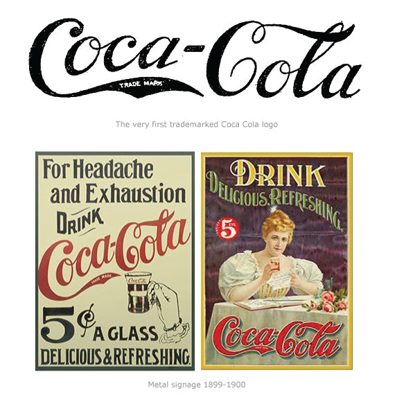 Логотип Coca-Cola и две винтажные рекламы Coca-Cola 1 Логотип Coca-Cola и две винтажные рекламы Coca-Cola