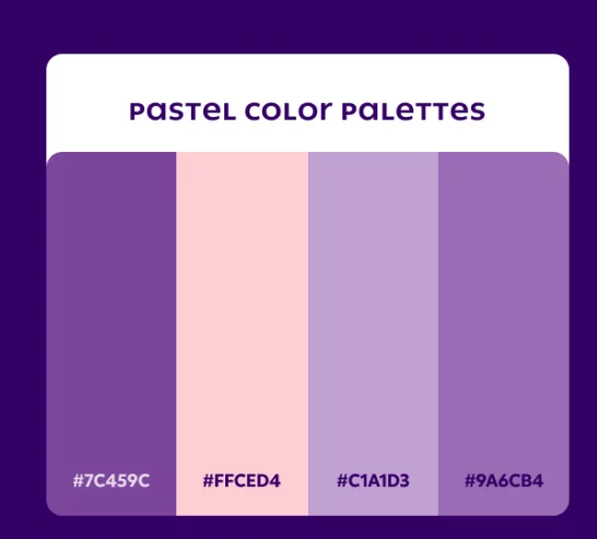 # 7C459C # FFCED4 # C1A1D3 # 9A6CB4 # 7C459C # FFCED4 # C1A1D3 # 9A6CB4
