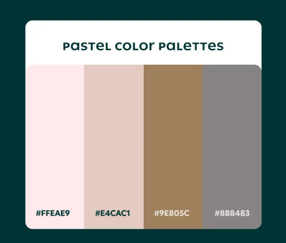 # FFEAE9 # E4CAC1 # 9E805C # 888483 # FFEAE9 # E4CAC1 # 9E805C # 888483