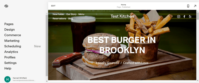 Головне меню сайту Squarespace 1 Головне меню сайту