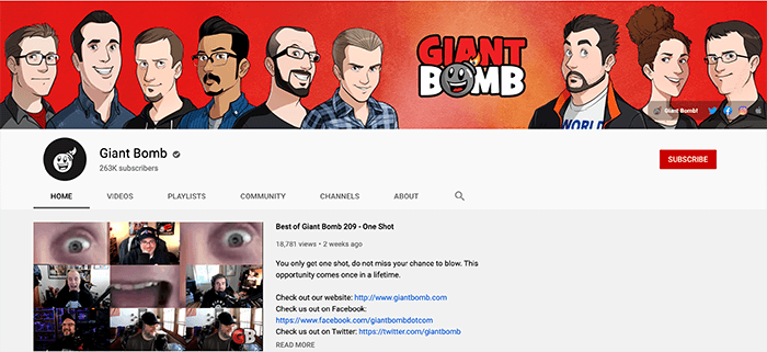 Giant Bomb. Игровые каналы YouTube 1 Giant Bomb. Игровые каналы YouTube