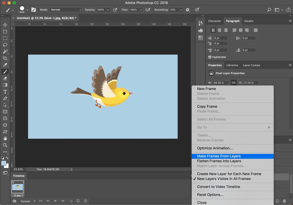 Как сделать анимированный GIF в кадрах анимации Photoshop Как сделать анимированный GIF в кадрах анимации Photoshop