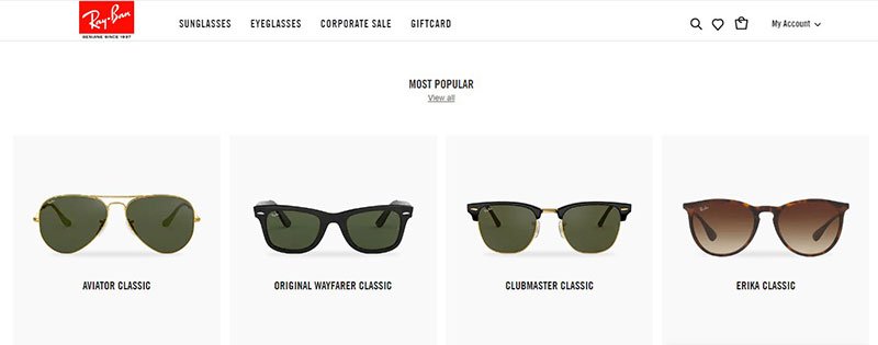 RayBan Домашняя страница Рекомендация продукта 1 RayBan Домашняя страница Рекомендация продукта