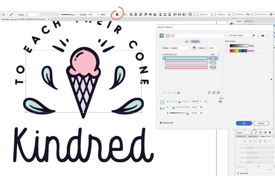 Her şekli oluşturduktan sonra renklerle oynamaya başlayabilirsiniz! Adobe Illustrator'da logo nasıl yapılır? 71