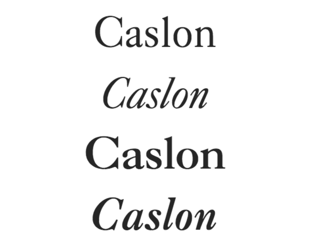 Caslon Шрифты для книги Caslon Шрифты для книги