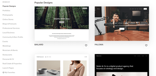 Категорії шаблонів Squarespace 1 Категорії шаблонів Squarespace