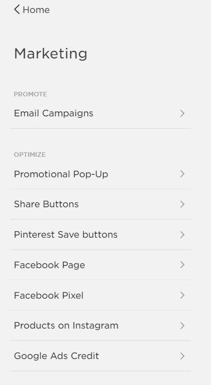 маркет 1 інго меню Squarespace маркетингове меню Squarespace