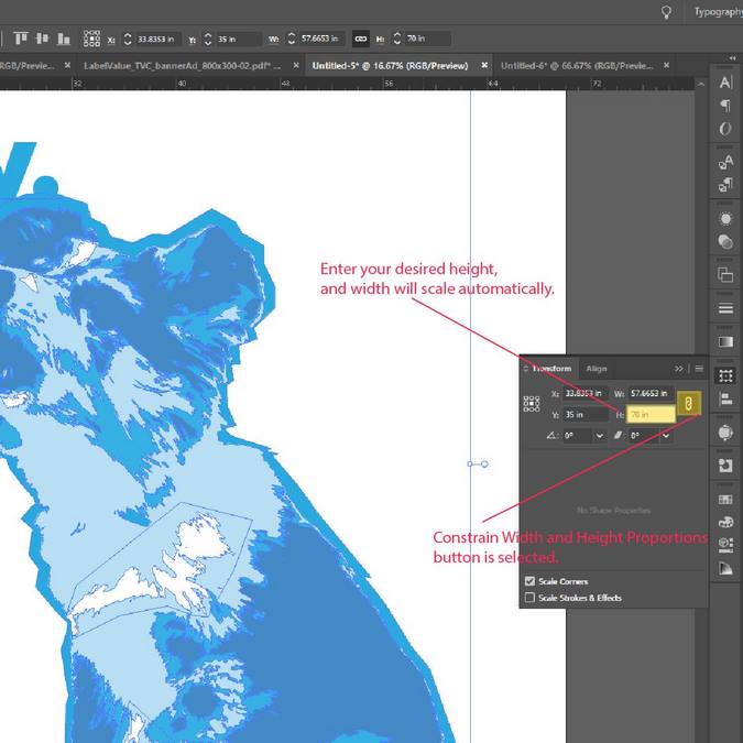 как сделать Масштабирование объекта в Adobe Illustrator