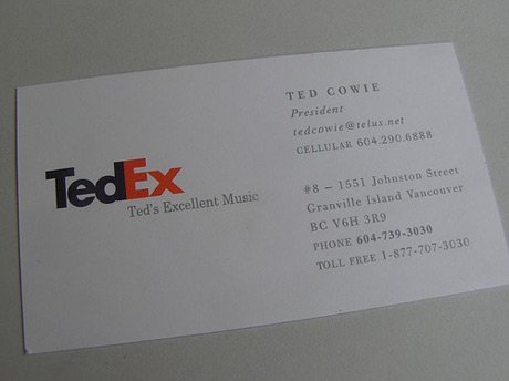 визитка tedex 1 визитка tedex Надеюсь, Федекс не подаст в суд на Теда.