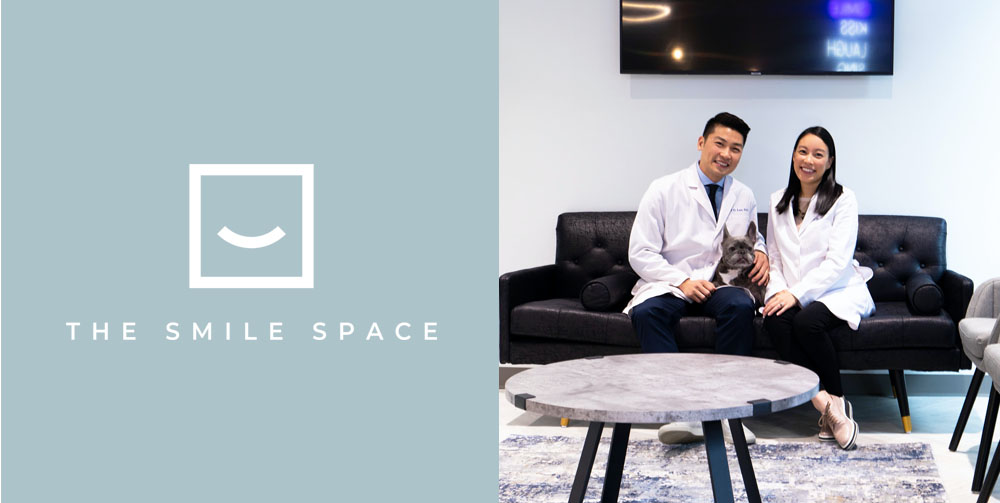 Логотип Smile Space и два медицинских работника 1 Логотип Smile Space и два медицинских работника