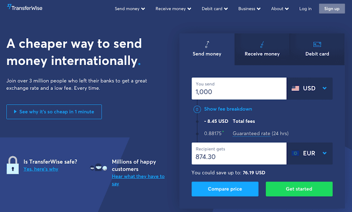 Дизайн главной страницы TransferWise 1 Дизайн главной страницы TransferWise