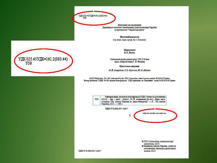 Индекс УДК Азбука Индекс УДК Авторский знак