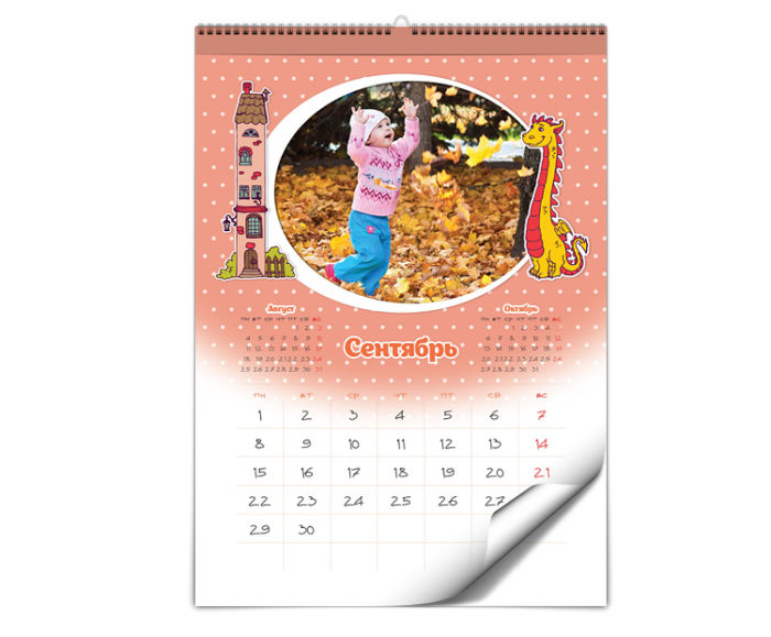 kalendarz na biurko z dzieckiem