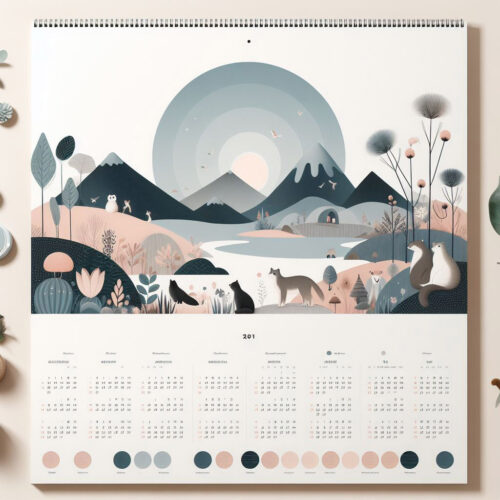 Kalendarz ścienny na biurko w formacie A3